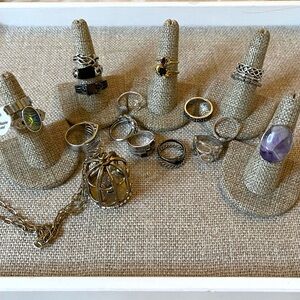 Raven Whimsy Goth Moody Ring & Necklace Lot